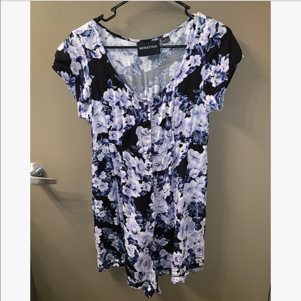 Floral MinkPink Button Up Romper